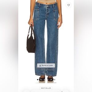 Still Here Supply Wide Leg Jeans in Classic Blue